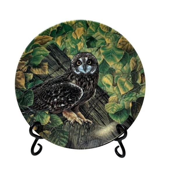 The Short-Eared Owl Plate Knowles 8.5" Collectible Art Limited Edition - Picture 1 of 9